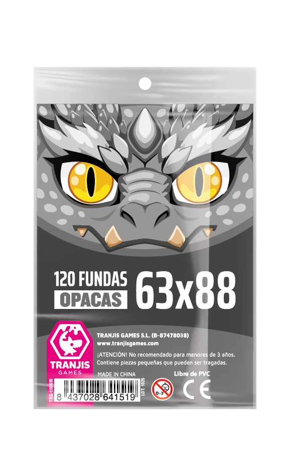 Fundas Dragón Gris (63X88mm) - Tranjis Games