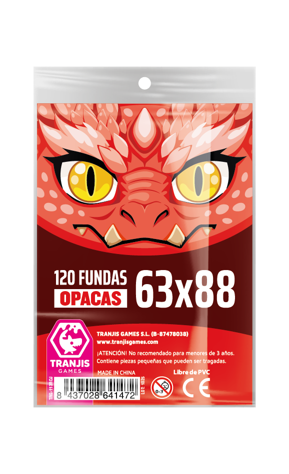 Fundas Dragón Rojo (63X88mm) - Tranjis Games