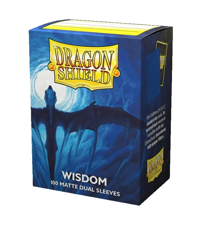 Fundas Standard 63 mm x 88 mm Dual Matte Wisdom Azul (100 fundas) Dragon Shield