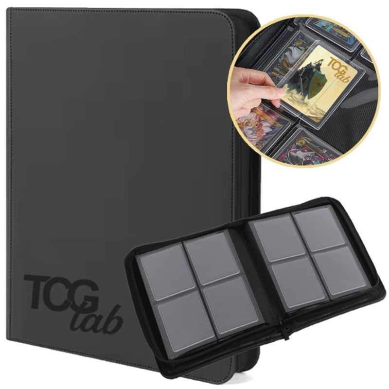 TcgLab Album para Toploader - 4 Bolsillos (112 toploader) - Negro