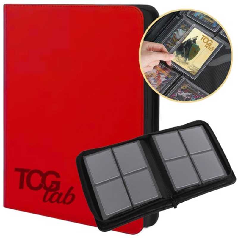 TcgLab Album para Toploader - 4 Bolsillos (112 toploader) - Rojo